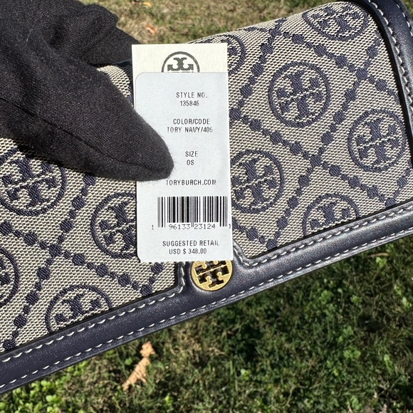 Tory Burch NWT Wallet Crossbody T Monogram Jacquard R $348 - Picture 7 of 9